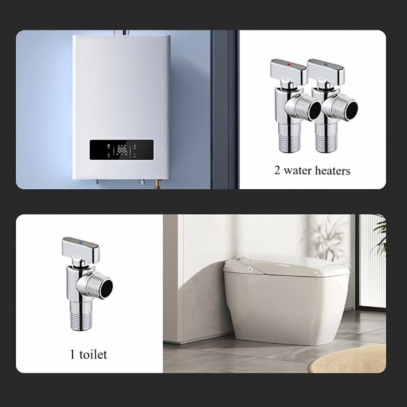 High Flows Angle Valves 1/2in Water Flows Control Valves Water Pipe Switches Hot/Cold Water Shut Off Valves Flows Restrictor