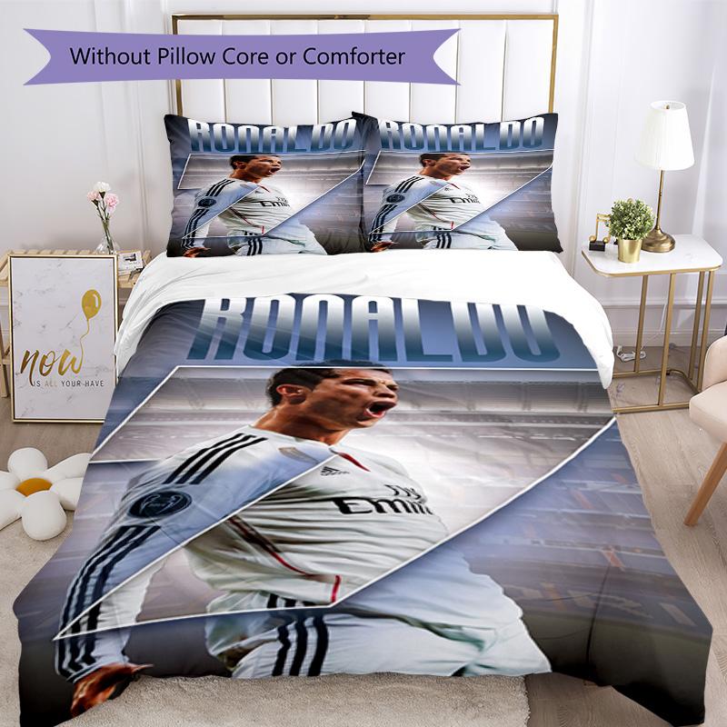 Ronaldo's Juventus Legacy Bedding Set, Breathable Duvet Cover with Pillowcases, Soft Bed Linen for Bedroom Home Decoration, Perfect Festival Birthday
