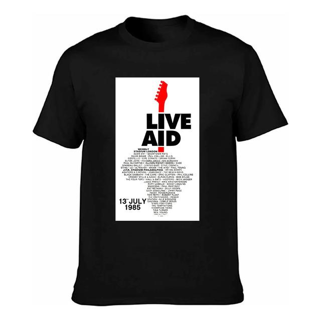 Camiseta De Concerto De Rock Do Live Aid London Philadelphia