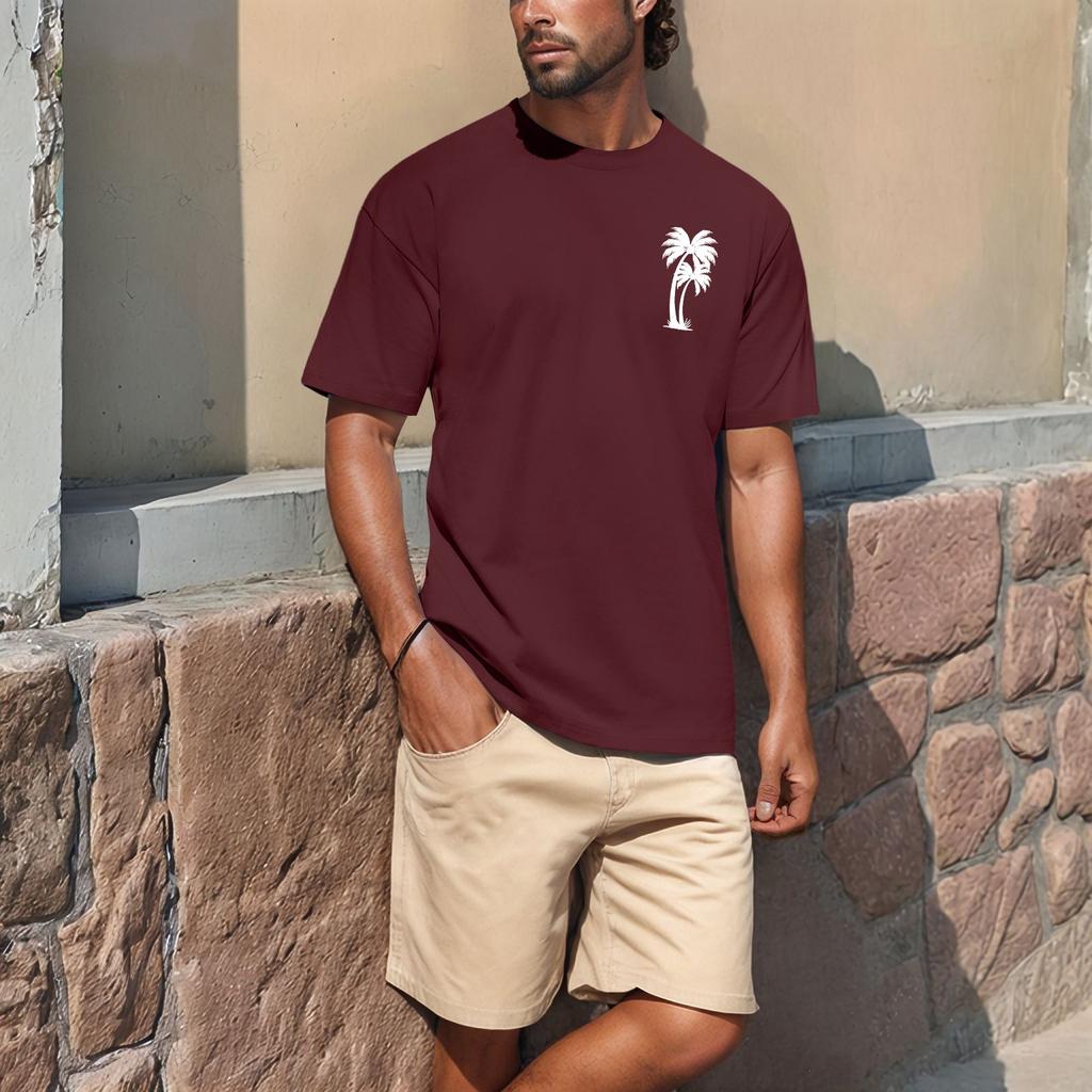 Summer Men's Popular T-shirt Printed Round Neck Short Sleeve T-shirt