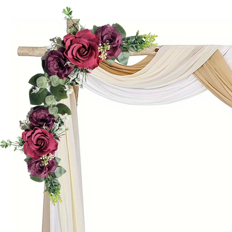 2 шт. Уличные Имитация Розы Многоцветные Цветы для Спинки Стула Арка Угловой Цветок