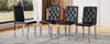 Set of 4 Dining Chairs in Black with High-Gloss Silver – Light Luxury, Silver-Colored Metal Legs for Versatile Combination Options