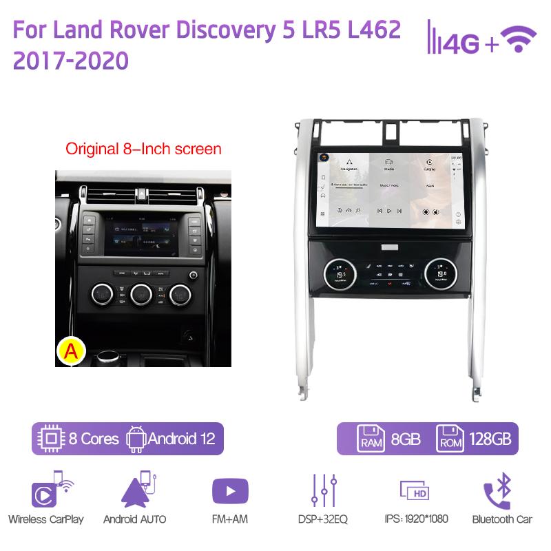 12Inch For Land Rover Discovery 5 LR5 L462 2017-2020 GPS Navigation Car Multimedia Player Android12 8+128G CarPlay 4G 360Camera