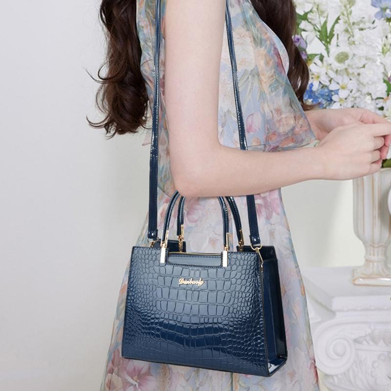 Yogodlns Women Patent Leather Handbag Fashion Satchel Bag Stylish Luxury Design Large Capacity Top Handle Shoulder Crossbody Bags