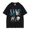 Футболка с принтом певицы Sade 90-х Мужская Женская Хип-Хоп Винтажная Футболка с коротким рукавом Хлопок Оверсайз Футболка Уличная одежда