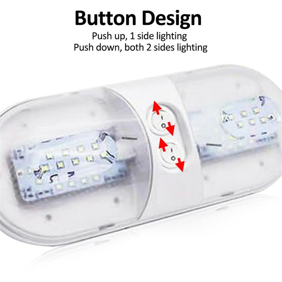 12V 48LED Автодом Кемпер Прицеп Потолочный Потолочный Светильник для Чтения Двойной Купол Белый