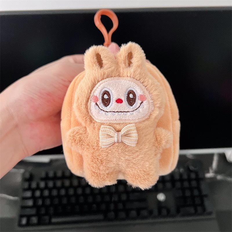 Kawaii Plush Coin Purse, Round Bags Pendant Funny Mini Headphone Storage Bag