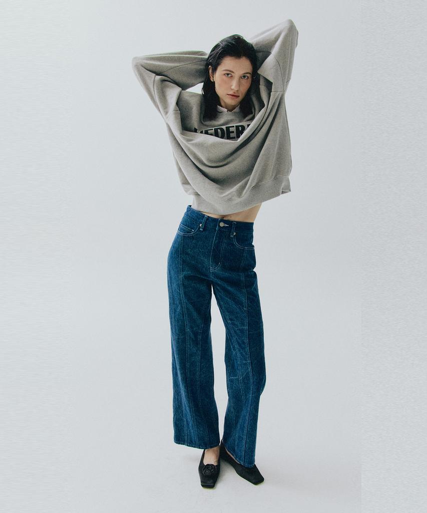 VEDERMI Deep Blue Double-Seamed Denim Pants