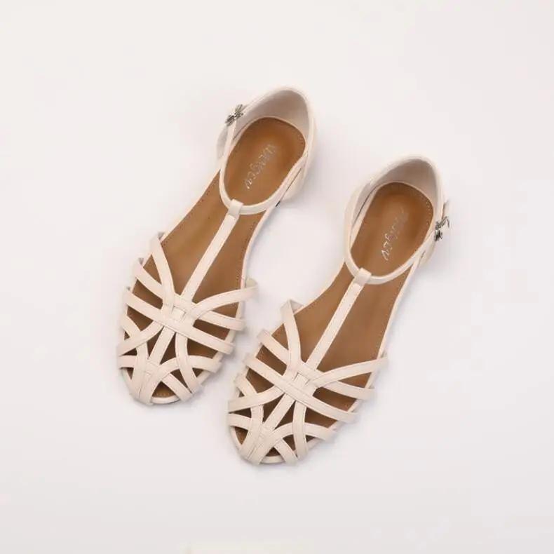 Босоножки Баотоу для женщин Модные дышащие сандалии с вырезами Модные уличные повседневные сандалии Летние праздничные римские туфли для женщин