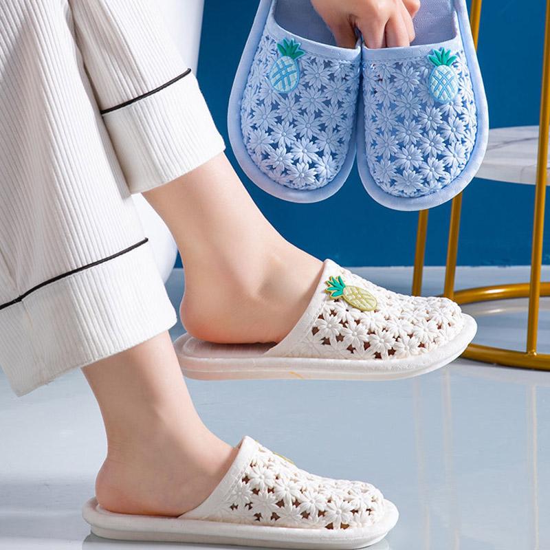 Женские нескользящие домашние тапочки, летние верхние тапочки с мягкой подошвой