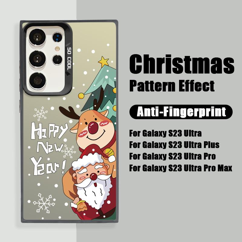 Рождественский лазерный чехол для телефона с астронавтом для iPhone 15 14 Pro Max 13 12 11 Samsung S23 S22 Ultra A54 A53 Противоударный задний чехол с рисунком оленя и Санта-Клауса