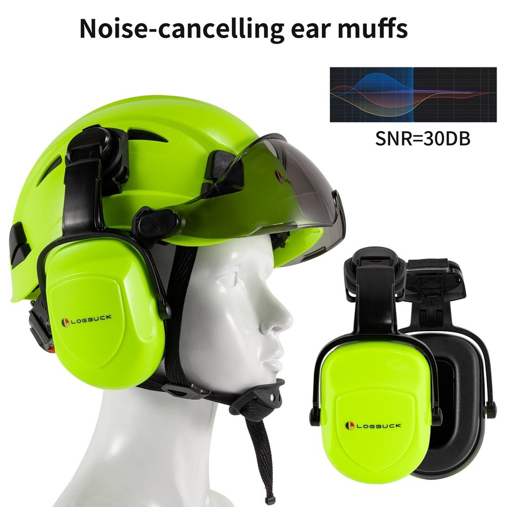 LOEBUCK Защитный шлем для строительных работ в американском стиле с очками и шумопонижающими промышленными защитными звукоизоляционными наушниками Каска