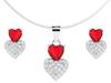 Delicate Silver Heart Jewelry Set with Cubic Zirconia Heart Set