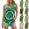 Женская майка с V-образным вырезом для девочек. День Патрика Печать Повседневный Топ Майки Для Женщин Свободный Покрой Без Рукавов Топы Струящиеся