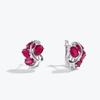 Luxury Fancy Silver Earrings for Lady Natural Filled Ruby Gemstone Classic Jewelry Engagement Party Gift