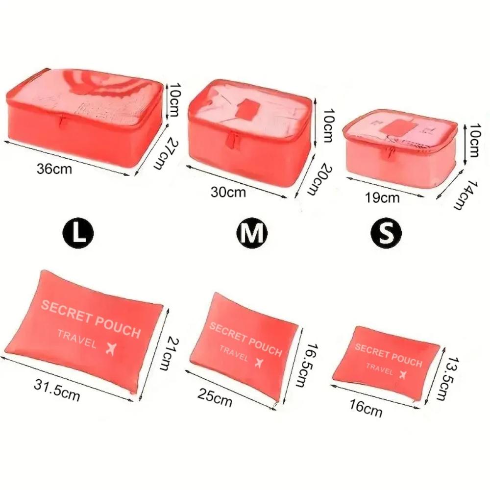 6 шт./компл. дорожная сумка для хранения большой емкости водонепроницаемая багажная сумка для хранения одежды и нижнего белья сумка с застежкой-молнией