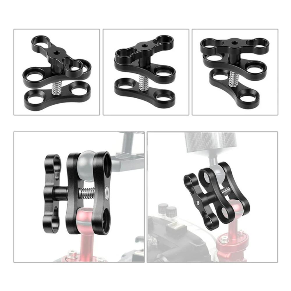 360° Aluminum Ball Head Butterfly Clip Diving Flash Light Arm Underwater Camera Bracket For GoPro12 DJI OSMO Action4 Insta360