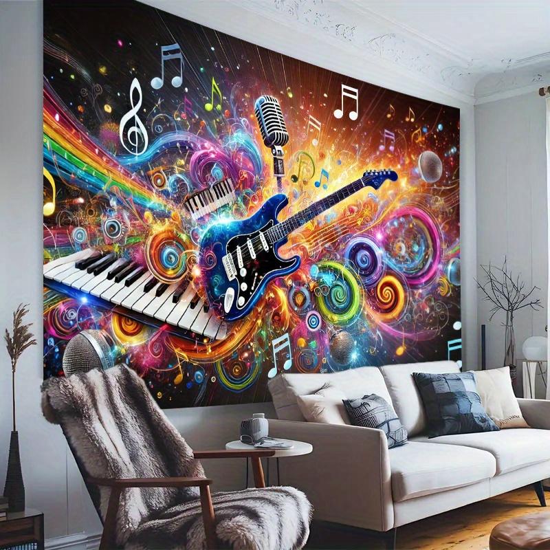 1 piece, musical feast, polyester photo background banner, flagDJH