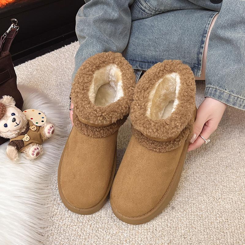 Зимние женские ботинки на толстой подошве 2025 новая бархатная утолщенная хлопковая обувь для Северо-Востока водонепроницаемая, дышащая и теплая верхняя хлопковая обувь