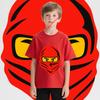 Red Ninja Eyes anime costume kids Tshirt pure cotton shortsleeved cartoon casual tops for boys