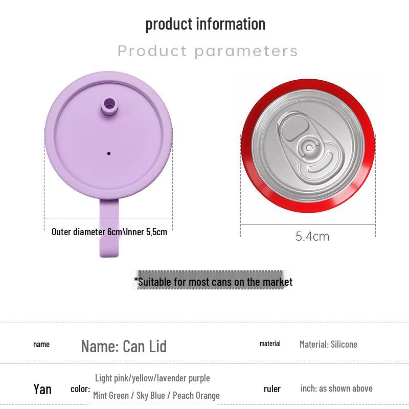 Silicone Leak-Proof Easy-Open Can Lid Cap for Freshness and Spill Prevention