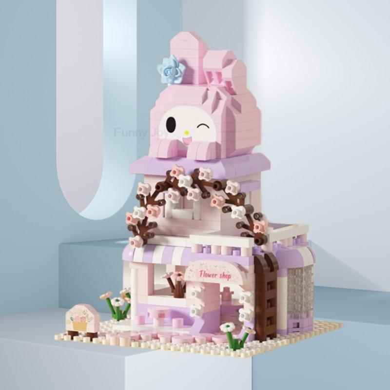 Cartoon Anime Blocks Kuromi My Melody Cinnamoroll Mouse Building Blocks Doll Toy Kids Birthday Gift