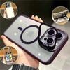 Металлический чехол-подставка с линзами Magsafe для iPhone 15 Pro Max 14 13 11 12 Pro Max Plus, защитный чехол для беспроводной зарядки камеры