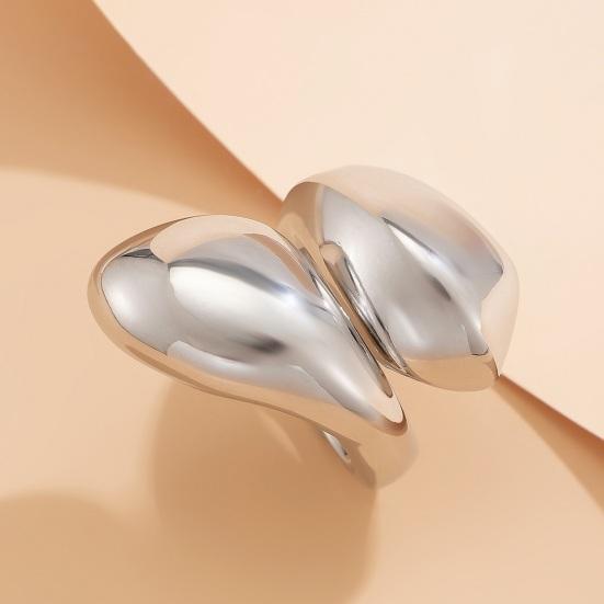 Женское кольцо в стиле хип-хоп, крупное, нестандартное, глянцевое, витое кольцо, каплевидное, сплавное, плиссированное кольцо, модные аксессуары