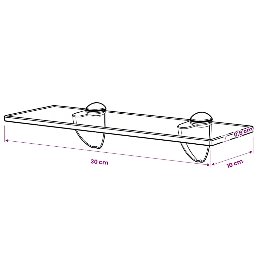 Floating Shelf Glass 30 x 10 cm 8 mm