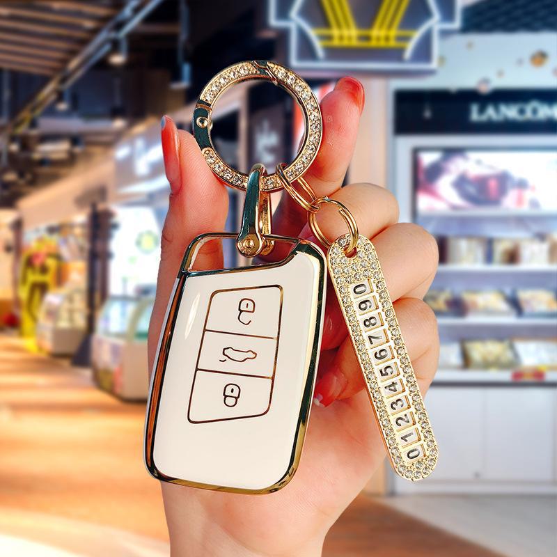 Чехол для ключа 2021 года для Volkswagen Magotan B8, Passat CC, Sagitar, Polo, Lavida, Bora, Tiguan.