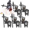 MOC Medieval Military Building Blocks Elven Warrior Orc Rohan Gondor Knight Character Set Animal Army Weapon Bow Crossbow Toy