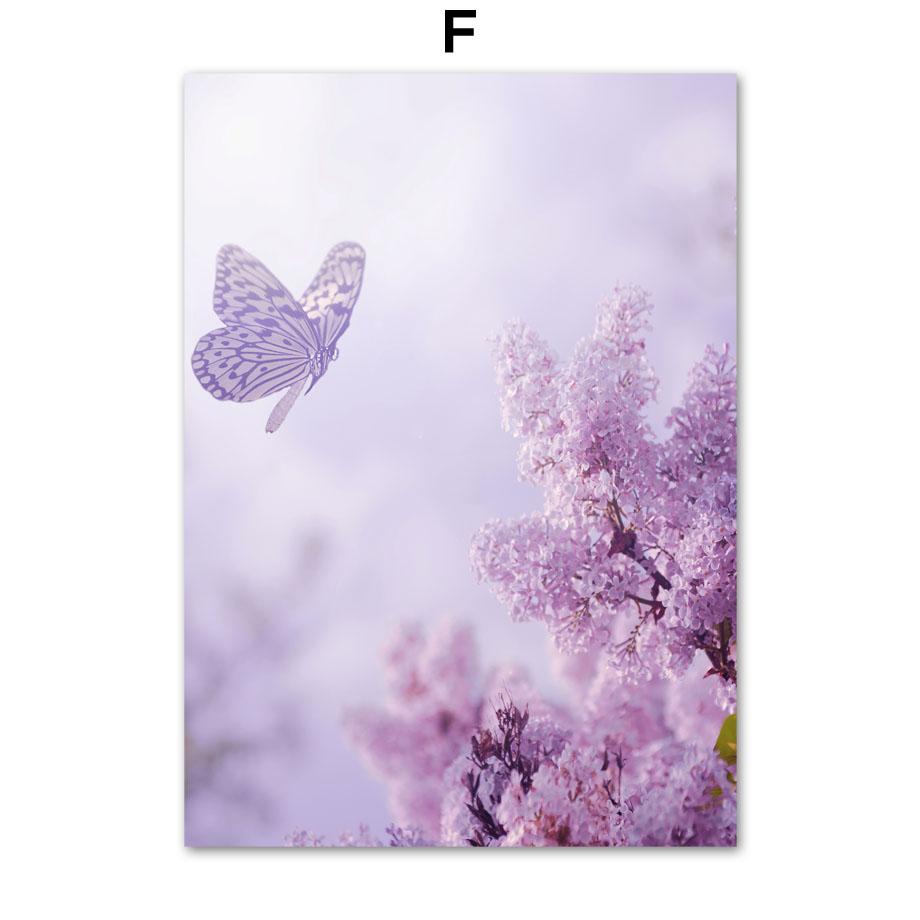 Лавандово-фиолетовый пляжный пейзаж, природные постеры и принты, картины на холсте, настенные художественные картины для гостиной, домашний декор