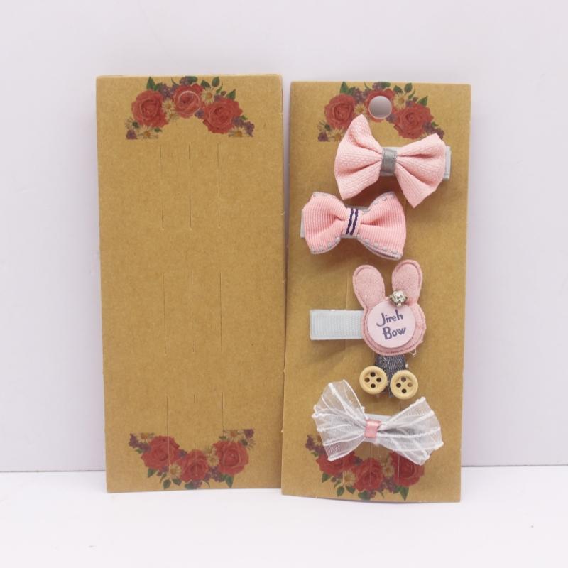 50 шт. 15,5x6,5 см белые/черные/цветные крафт-бумажные многоцветные карточки с заколками для волос