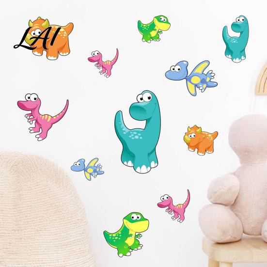 Self Adhesive Wall Art for Living Room Luminous Cartoon Dinosaur Sticker Self-Adhesive Decorative Waterproof PVC Murals Windows Decals Kids