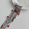 Salircon Fashion Exquisite Mini Red Horse Pendent Brooch Punk Long Tassel Chain Brooch Suit Decoration Clothes Accessory New