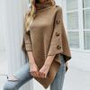 Cable Knit Wool Cape Poncho Coat for Women - Autumn Winter Imported European and American Style