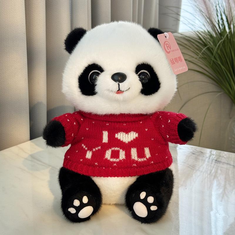 Plush Stuffed Toy Panda Baby Cute Plush Doll Kawaii Panda Boys and Girls Birthday Children's Day Gift Room Decoration
