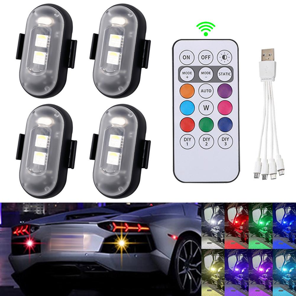 RGB Светодиодные Стробоскопы для Мотоцикла Сигнальный Огонь Светодиодная Вспышка Позиционный Беспроводной Свет Самолет Вертолет Предупреждающие Огни