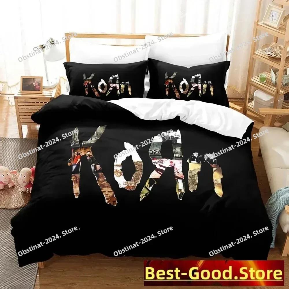 Korn rock Комплект постельного белья Печатный комплект с наволочкой Пододеяльник Мягкий Односпальный Двуспальный Queen Super King Размер Спальня