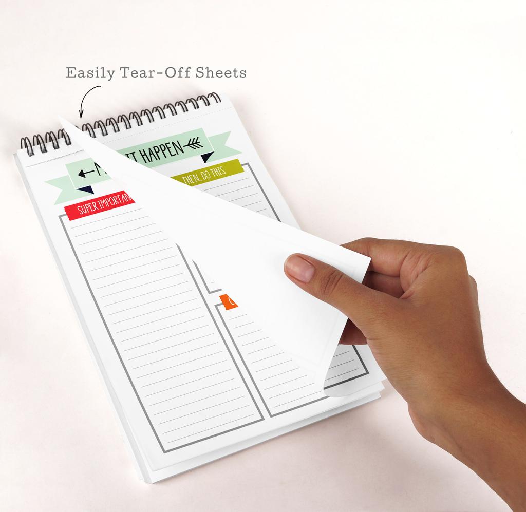 Inkdotpot Блокнот для списка дел – 6” X 9” бумажные канцелярские принадлежности, элегантный блокнот на спирали, ежедневный контрольный список-(50 листов)