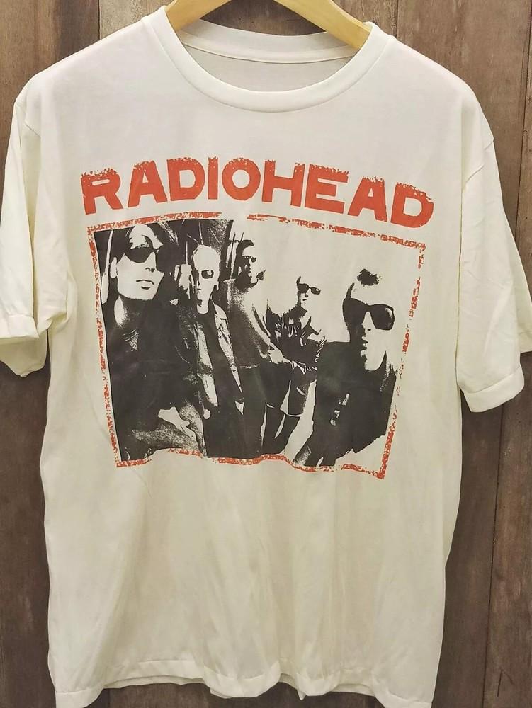 Radiohead Rock Band Белая Хлопковая Футболка с Коротким Рукавом Унисекс S-4XL
