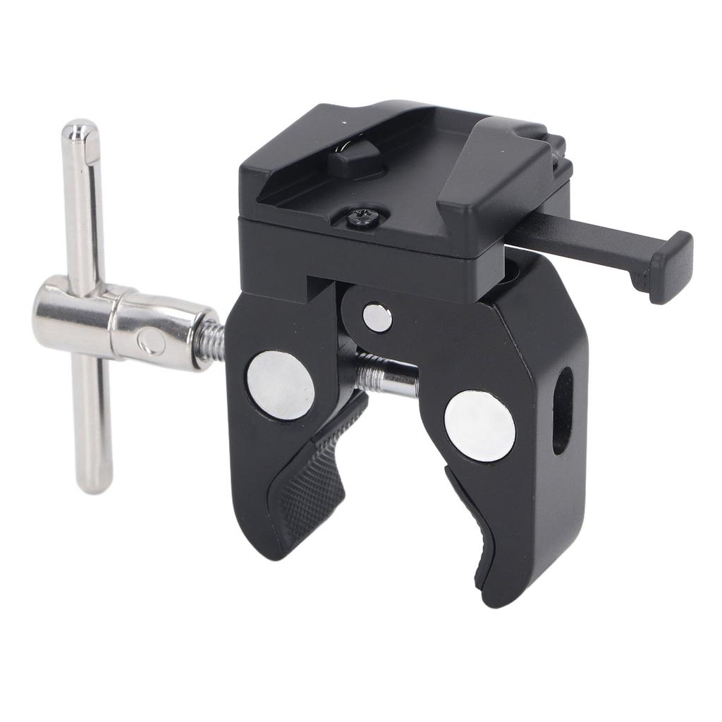 V Mount Battery Adapter with Clamp Strong Grip Portable Adjustable Heavy Duty Aluminum Alloy for Light Stand Tripod