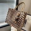 Большая вместительная сумка-кошелек с узором «клетчатая доска» для женщин, новая универсальная сумка Ins для студентов, дорожная сумка из холста на одно плечо