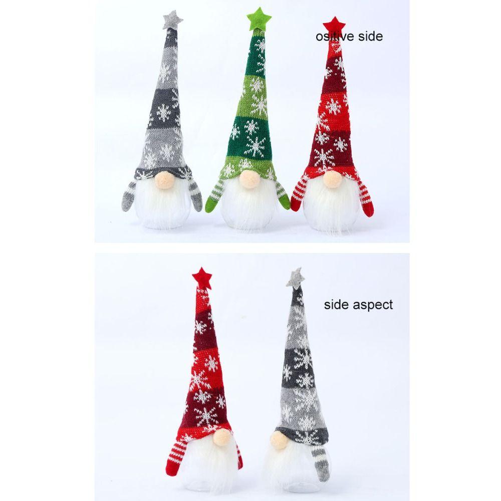 Green Red Grey Faceless Forest Doll Cartoon Candy Storage Bottle Gnome Doll Ornament  Gift Bag