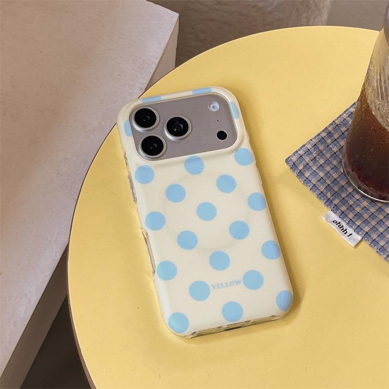 Магнитный чехол-подставка для iPhone с рисунком животных в горошек для Apple 17/16 Pro Max/15/14 - Девичий дизайн