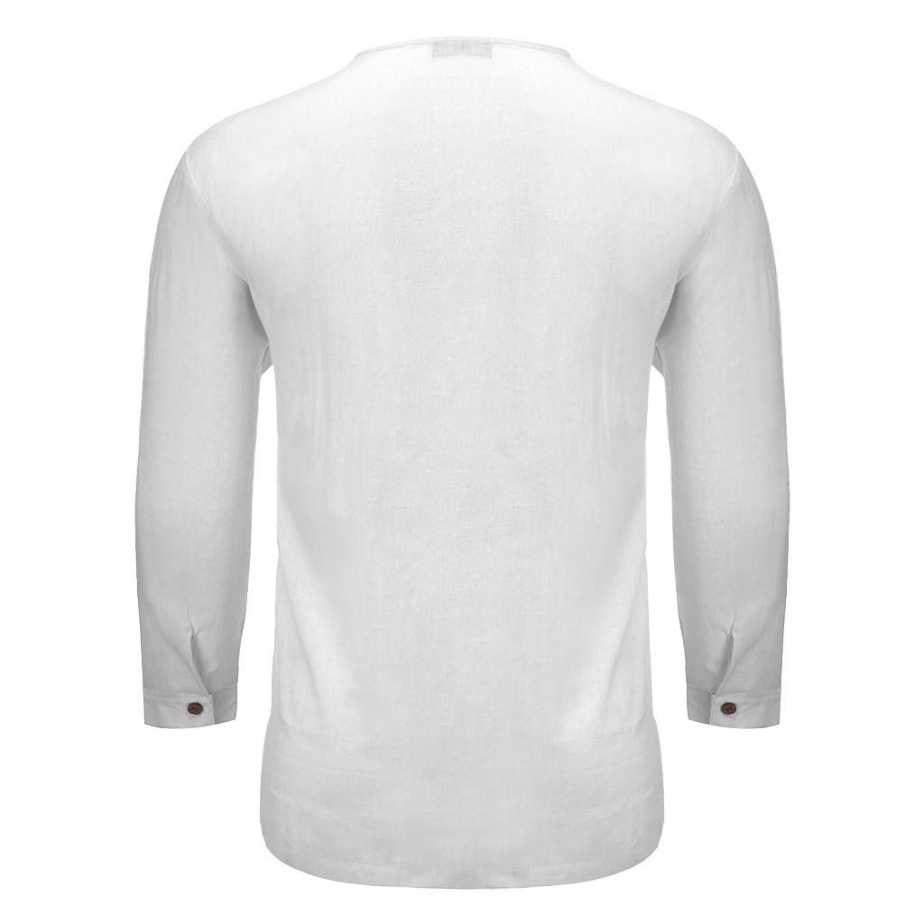Men's Summer New Cotton And Hemp Top Comfortable Fashion Blouse Top