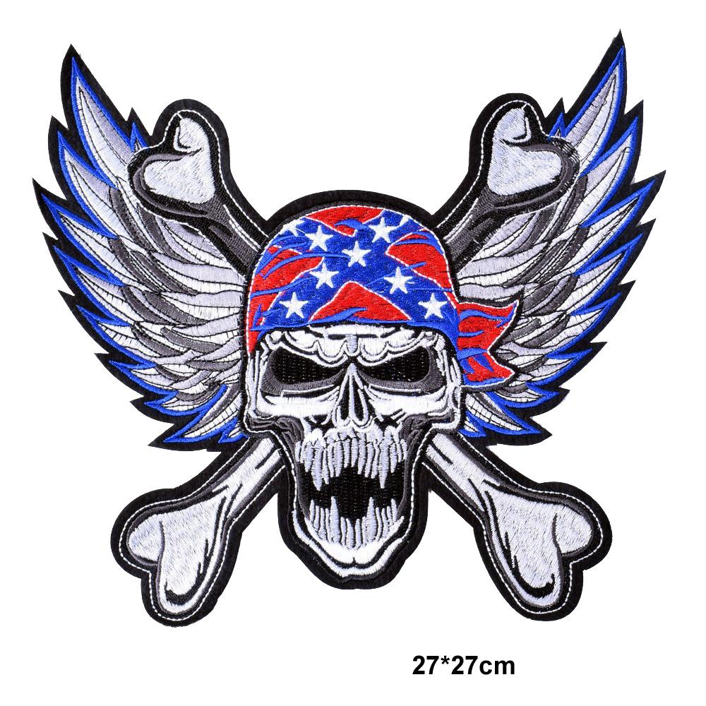 Пистолеты Череп Железная нашивка Группа Панк Pacth Железо на вышитые нашивки Одежда Наклейки DIY Джинсовая куртка Аппликация Значок Украшение