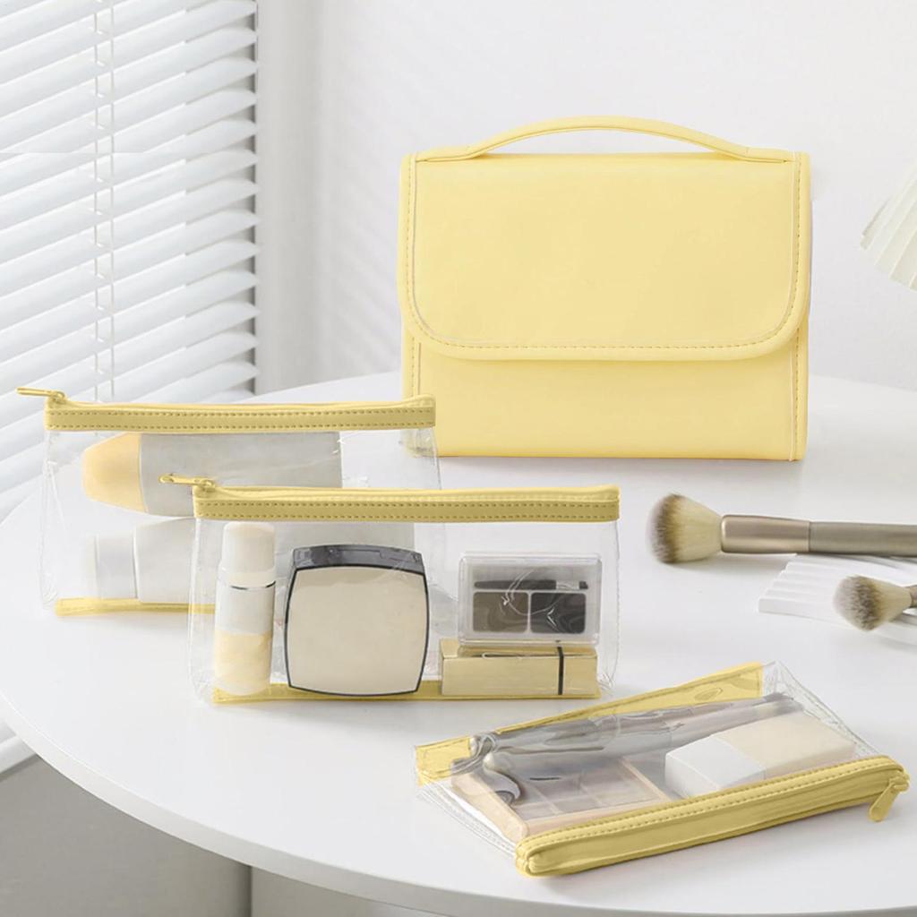 Косметичка для путешествий Складная косметичка с ручкой Органайзер для косметики Большая вместимость Косметичка для хранения туалетных принадлежностей для женщин и мужчин