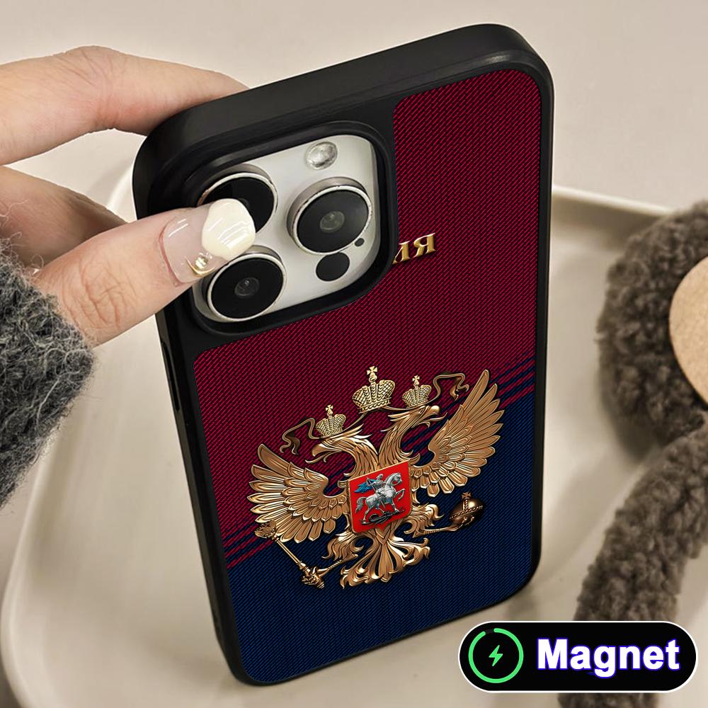 Russia Flag Matte Surface Magsafe Mobile Phone Case for iPhone 17 16 15 14 13 12 11 Air Pro Max Plus Colorful Cover