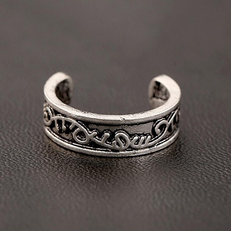 Women Lady Fashion Antique Silver Metal Toe Ring Foot Beach Jewelry Adjustable